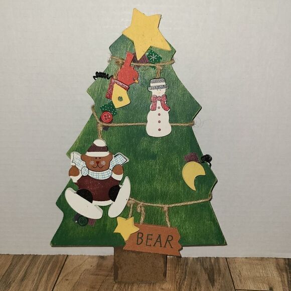 christmas Tree Bird Snowman Bear Ornament Decor - Picture 1 of 5